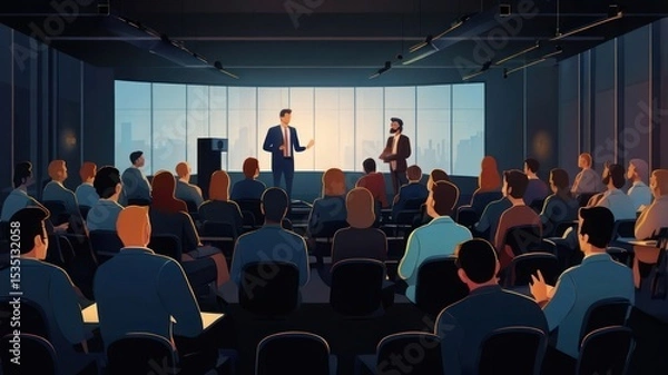 Fototapeta Business presentation in a modern conference room