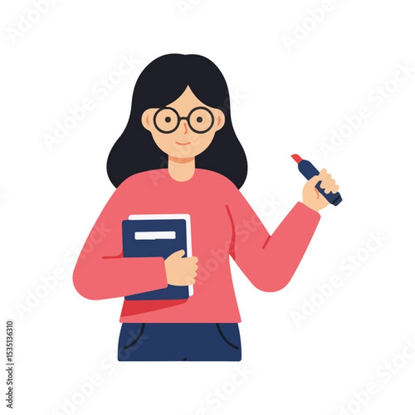 Obraz teacher flat vector icon, suitable for design and infographic applications
