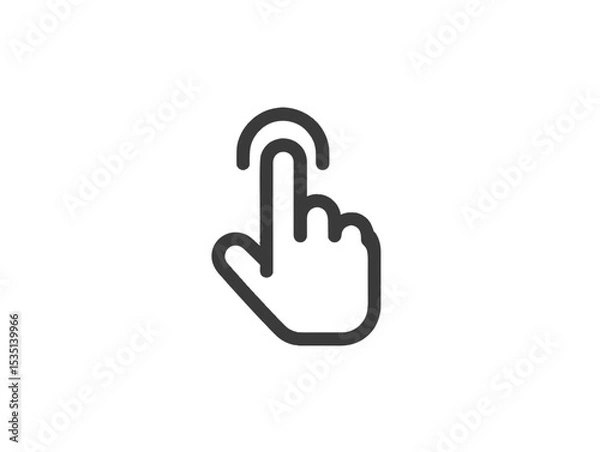 Fototapeta Simple minimalistic icon of a hand about to touch a screen  