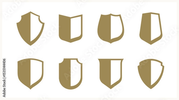 Obraz Classic shields vector set, ammo emblems collection, defense and safety icons, empty and blank design elements.
