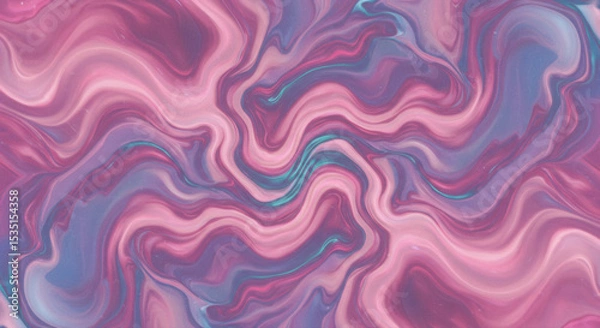 Obraz A mesmerizing abstract artwork with fluid pink and purple hues.