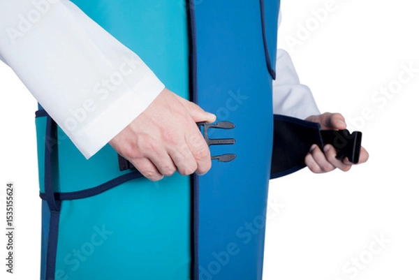 Obraz X-ray protective apron. Doctor's back. On white background