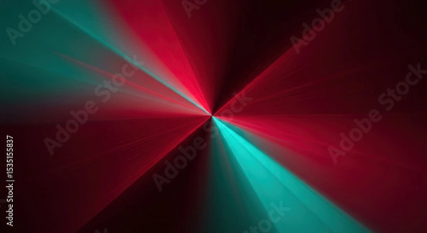 Obraz A colorful abstract design with beams of light radiating outwards from the center.