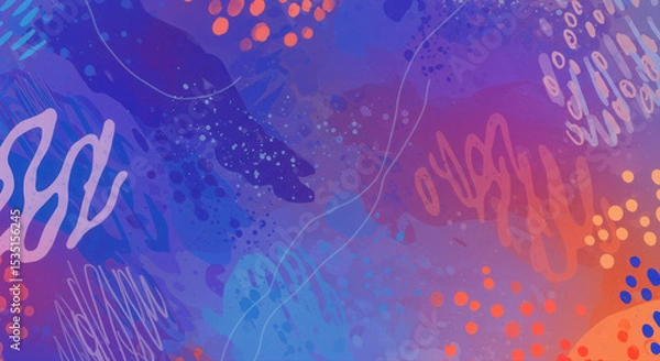 Obraz An abstract composition of colorful shapes and artistic textures.