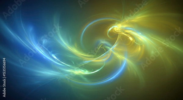 Obraz Abstract energy flows with vibrant blue and yellow colors.
