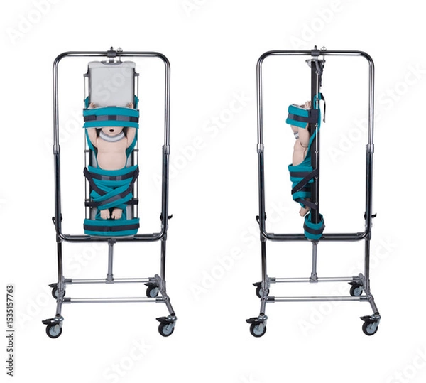 Obraz X-ray protective veil for children on a white background. X-ray stand
