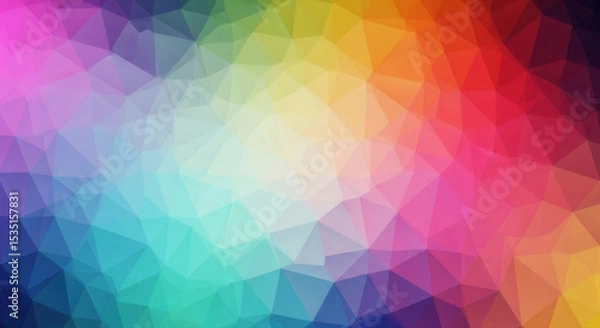 Obraz A vibrant and colorful low poly background design.
