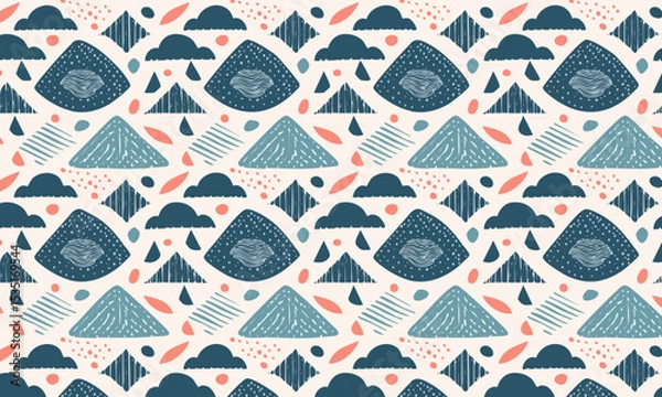 Obraz Whimsical Abstract Mountain Landscape Pattern