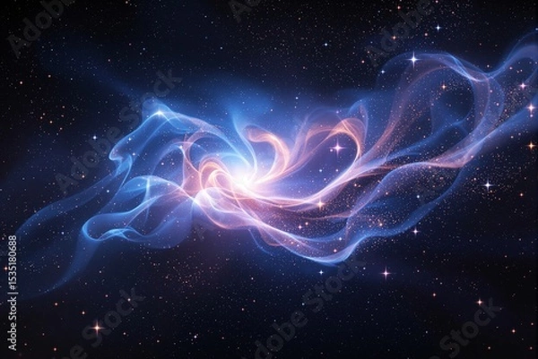 Fototapeta Abstract cosmic light swirl in deep space background.