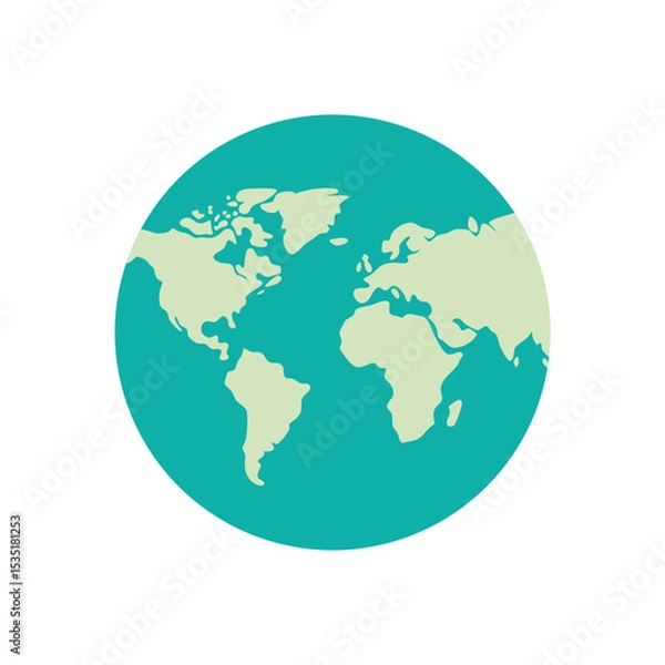 Obraz Simple World Map Vector Logo Icon in a Circle