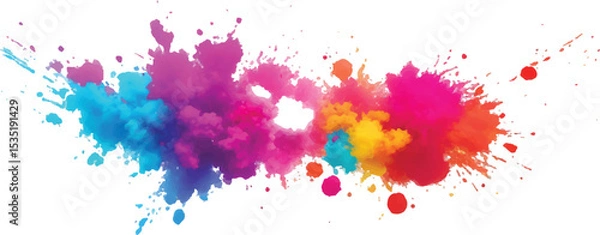 Obraz Stunning Watercolor Streaks, Stains, and Explosive Splashes in Vivid, Radiant Colors, Layered with Bold Brush Strokes and Set on a Clean White Background for a Modern, Artistic Impact.
