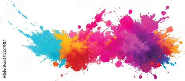Obraz Stunning Watercolor Streaks, Stains, and Explosive Splashes in Vivid, Radiant Colors, Layered with Bold Brush Strokes and Set on a Clean White Background for a Modern, Artistic Impact.
