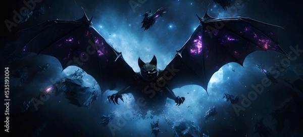 Obraz Galaxy Version of bat monster world,ai generative