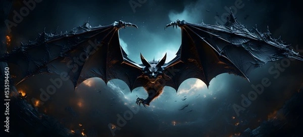 Obraz Galaxy Version of bat monster world,ai generative