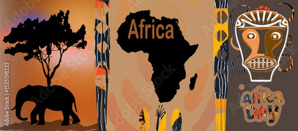 Obraz Poster con elementi Africa day