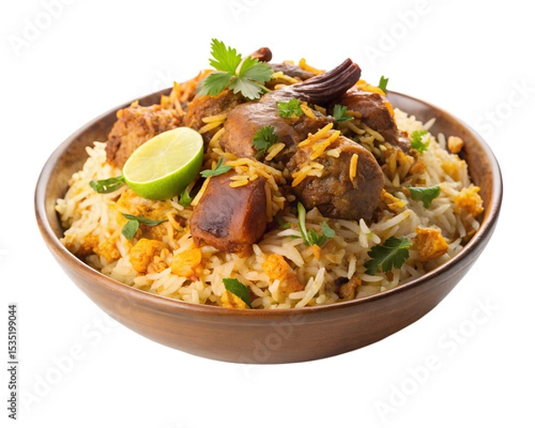 Obraz Mutton Biryani with Fried Onion Garnish