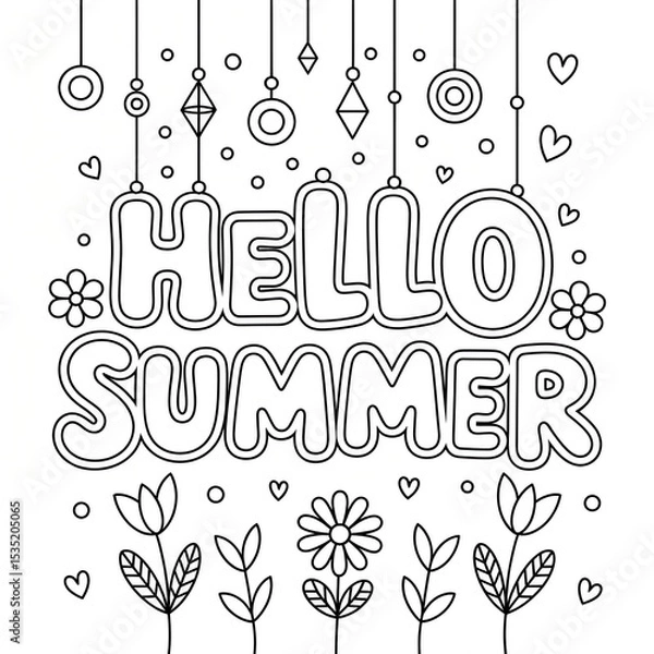 Obraz Hello Summer Coloring Page