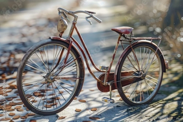 Fototapeta Premium Quality Picture of Bicycle Ride or Commuting for Exercise and Sustainable Transport