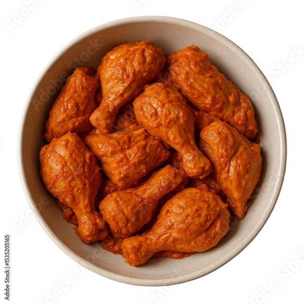 Fototapeta Marinated chicken  on transparent background 