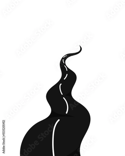 Fototapeta A clean, black and white abstract road vector in minimalist style. Perfect for design themes like journey, direction, or path in editorial, poster, or digital art use.