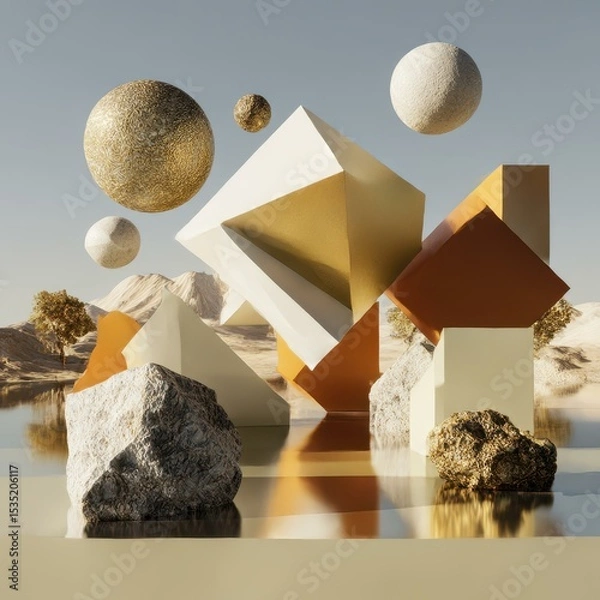 Obraz Surreal Geometric Landscape