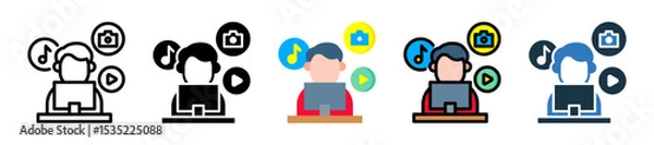 Fototapeta Content Creator icon multiple style 