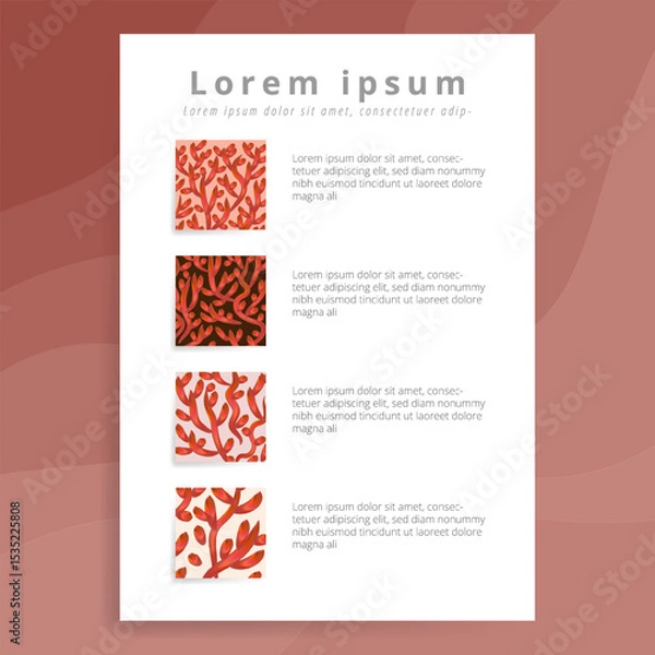 Obraz Red Trees samples vector template vertical