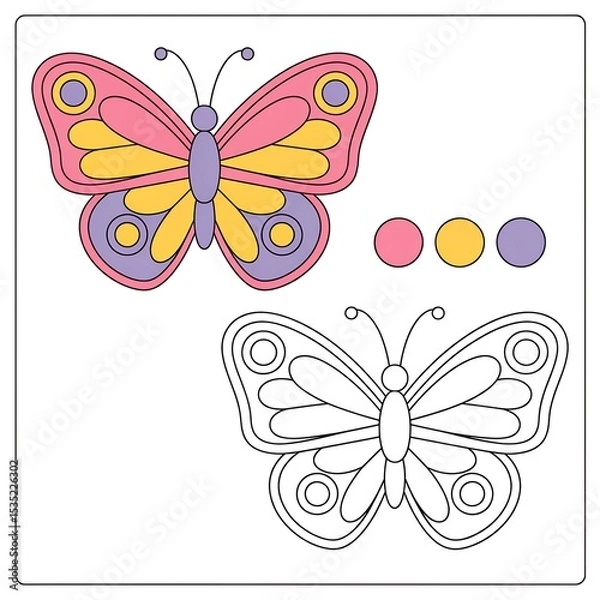 Obraz Butterfly Coloring Page A Fun and Creative Activity for Kids