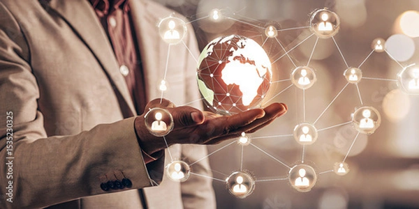 Fototapeta Global HR Structures: A Businessman's Insight into Workforce Management