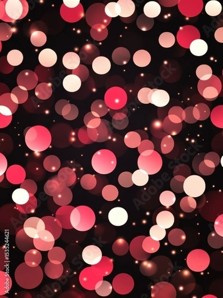 Fototapeta The combination of red and golden bokeh lights on a gradient vertical background with copy space creates a festive and abstract backdrop suitable for holiday designs, celebrations, and romantic