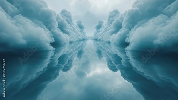 Fototapeta Abstract Water Reflection With Blue Tones Background Wallpaper Design