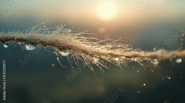 Fototapeta A Thread of Water Strands in a Sunlit Embrace
