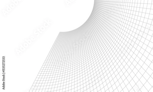 Fototapeta Abstract architectural background. Vector linear illustration on white background