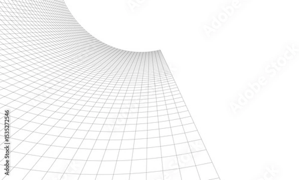 Fototapeta Abstract architectural background. Vector linear illustration on white background