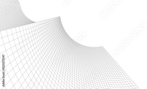 Fototapeta Abstract architectural background. Vector linear illustration on white background