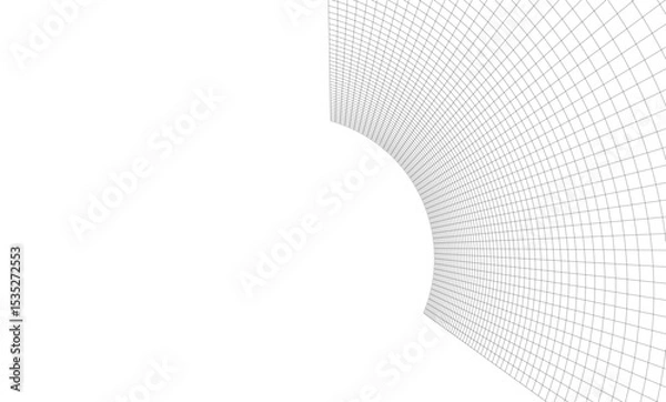 Fototapeta Abstract architectural background. Vector linear illustration on white background