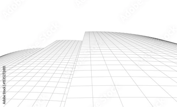 Fototapeta Abstract architectural background. Vector linear illustration on white background