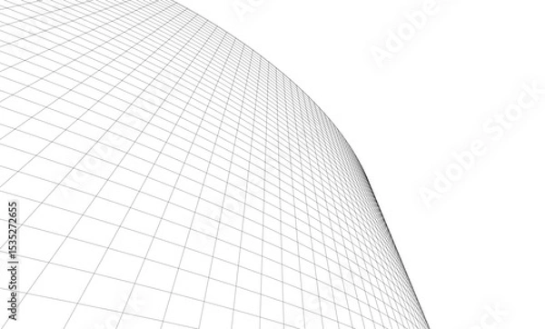 Fototapeta Abstract architectural background. Vector linear illustration on white background