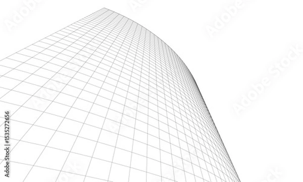 Fototapeta Abstract architectural background. Vector linear illustration on white background