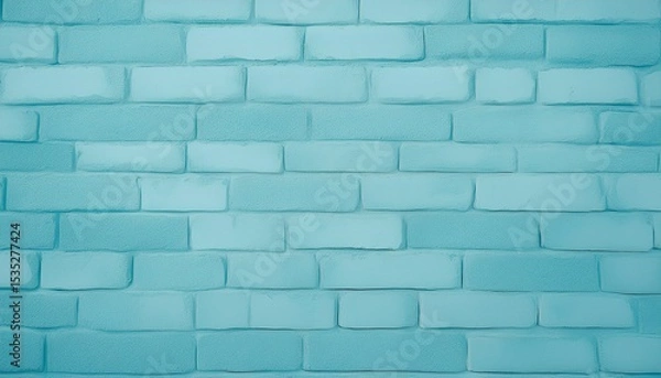 Fototapeta brick wall painted with pale blue paint pastel calm tone texture background brickwork and stonework flooring interior rock old pattern clean concrete grid uneven bricks design stack backdrop