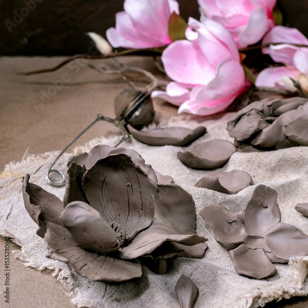 Fototapeta Creating a Clay Flower