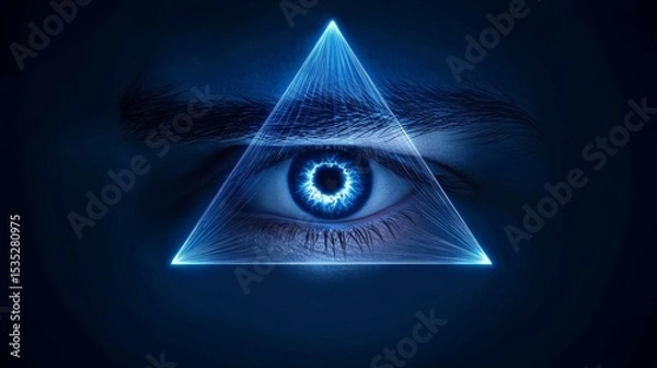 Fototapeta The power of the third eye of the universe is awakening. Spiritual Enlightenment: Third Eye's Ascension to Divine Realms