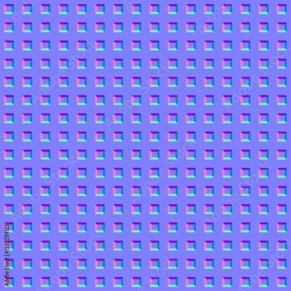 Obraz Pattern for square dots. Normal map texture. And complete seamless pattern.