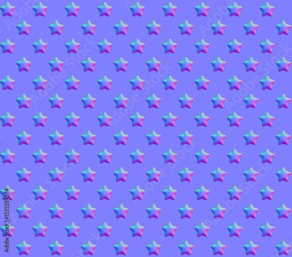 Obraz Normal map of star-shaped wallpaper. And complete seamless pattern.