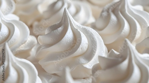 Obraz 51. Close-up of meringue cookies with delicate texture on parchment