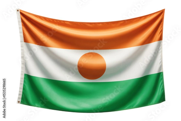 Obraz Vibrant Niger Waving Flag Background Image for Design Projects