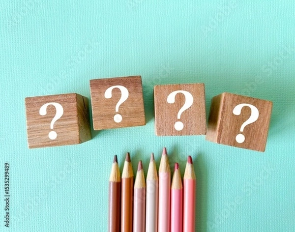 Obraz 　色鉛筆とはてなマーク
