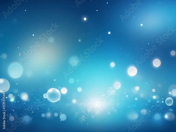 Obraz Abstract blue background with glowing bubbles, soft texture, bright light effects, smooth gradient pattern, modern art design, vector wallpaper template surface | ai