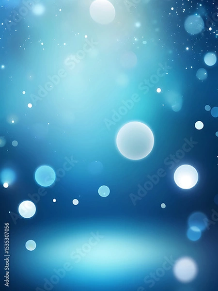 Obraz Abstract blue background with glowing bubbles, soft texture, bright light effects, smooth gradient pattern, modern art design, vector wallpaper template surface | ai