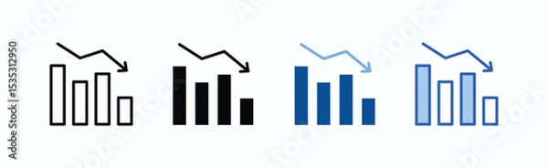 Obraz Graph icon sheet multiple style collection isolated vector